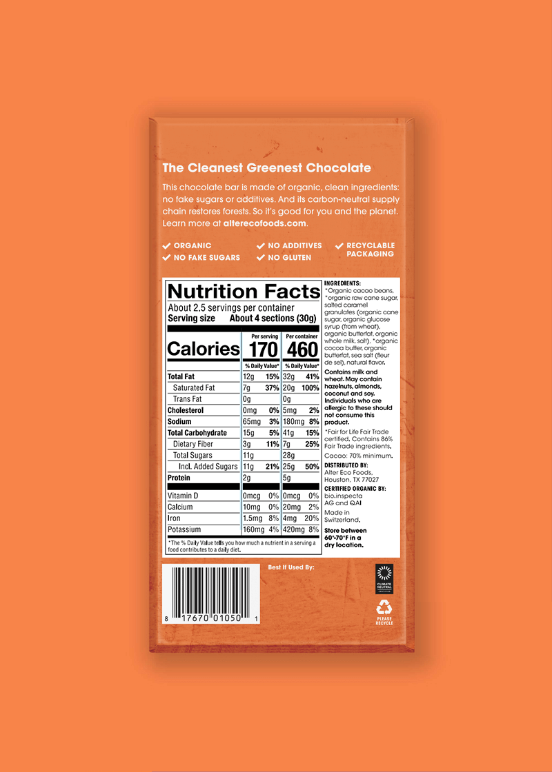 Burnt Caramel Nutritional Facts Panel