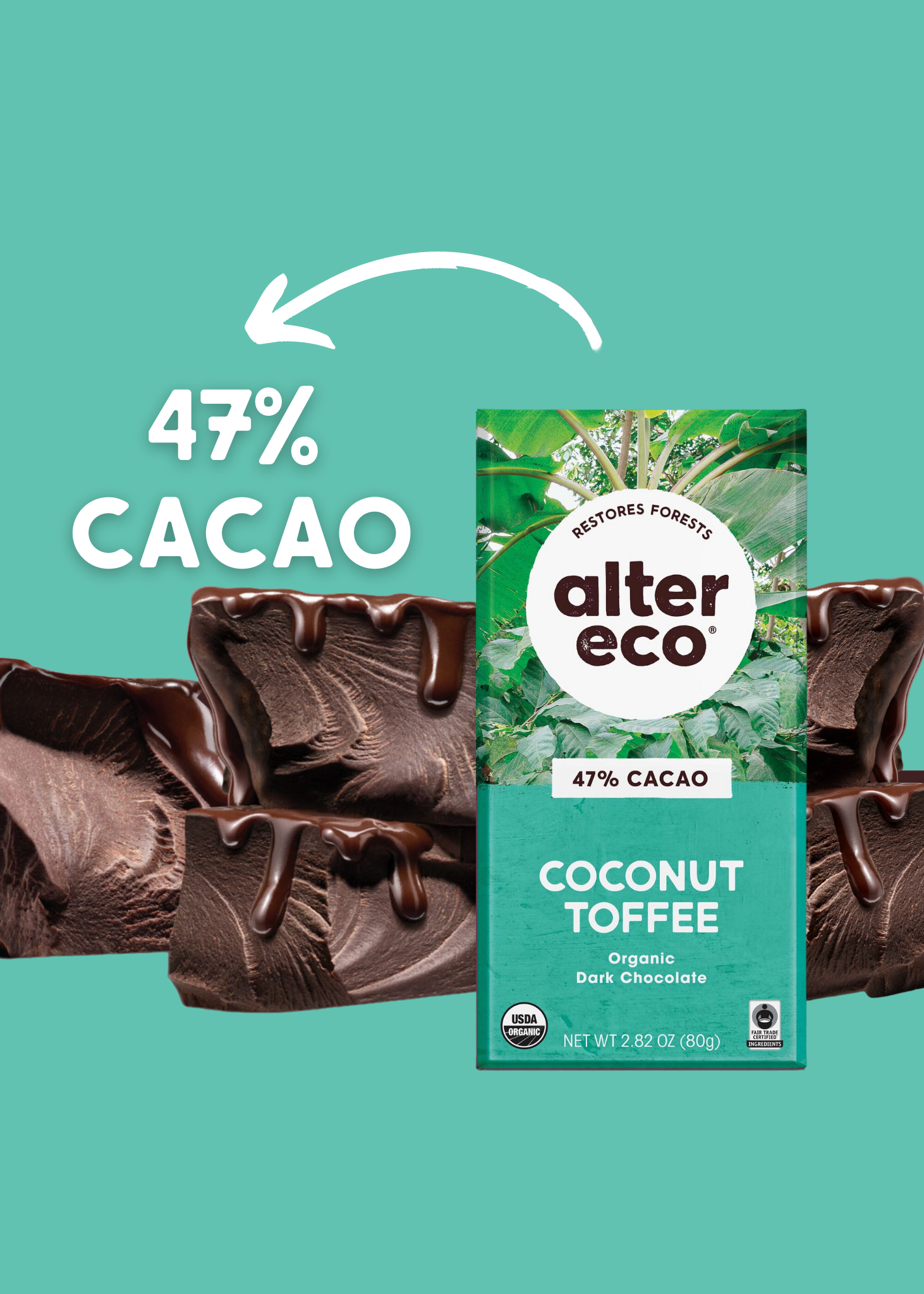Alter Eco Deep Dark Salted Almonds 70% Cocoa Fair Trade Organic Non-GMO  Gluten-Free Dark Chocolate Bar 